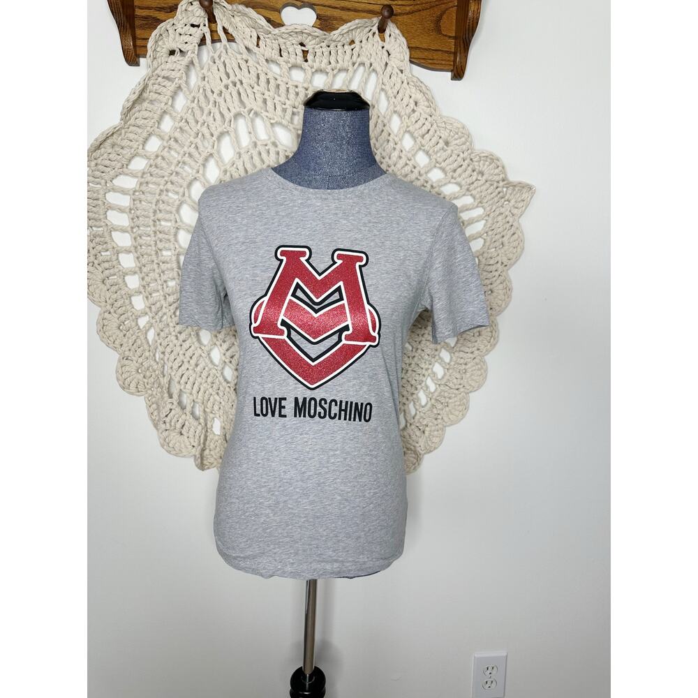 Love Moschino Varsity Style Graphic Short Sleeve Tee Size 4